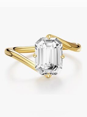 Beautiful Neiman Marcus 18KT Gold vermeil Art Deco Topaz Wave Ring size 7